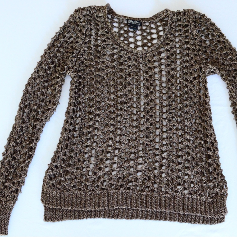 ✨Lucky Brand Open-Knit Metallic Sweater – Size M✨
